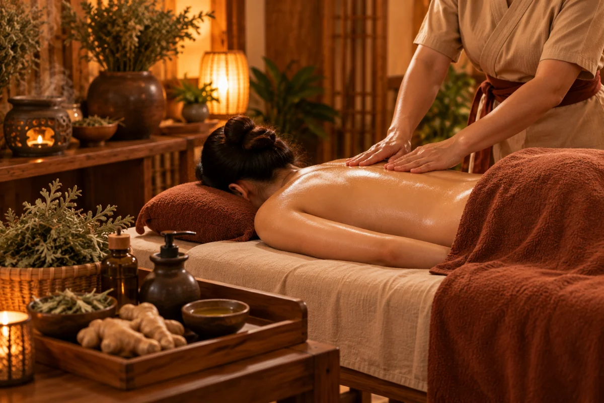 Massage body tinh dầu – Ngải Hương