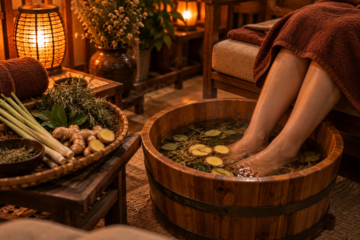Ngâm chân thảo mộc buổi tối – Ngải Hương